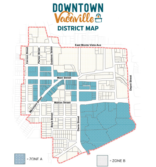 Map of the Vacaville Downtown District