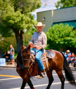 Mayor John Carli on his horse in Vacaville